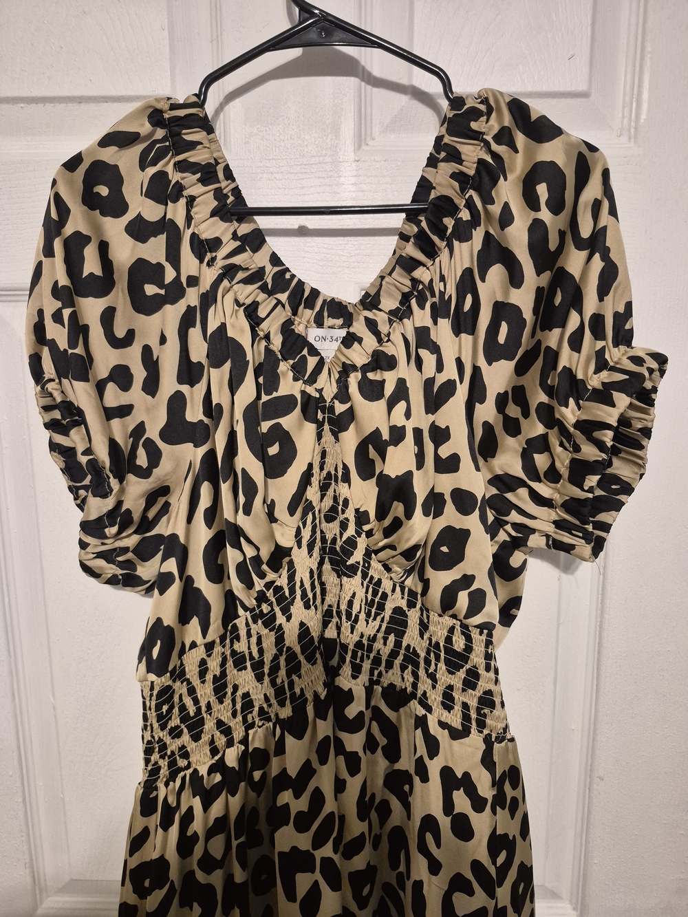Leopard Print Ruched Waist Dress